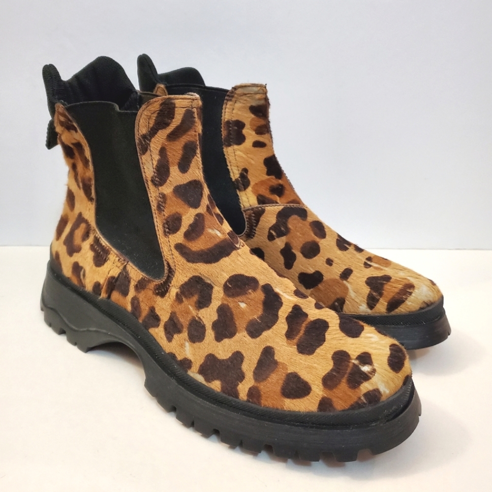 Prada - Vintage Leopard Print Pony Hair Chelsea Boots - Size 9.5 (EUR 40)